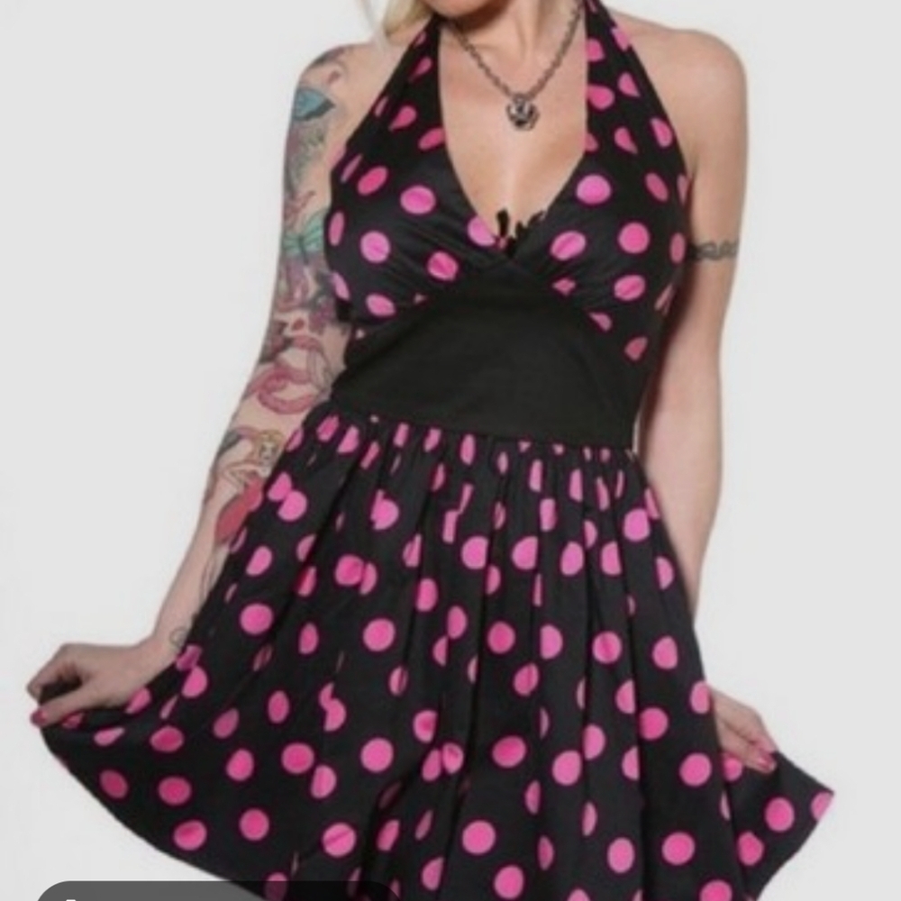 NWT Living Dead Souls Polk A Dot Dress Size S #585